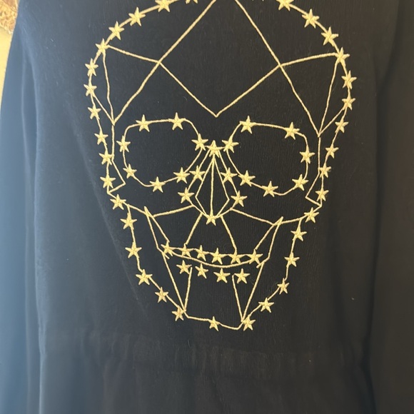 SKULL CASHMERE EASTON WOMENS OPEN FRONT BLACK HOODED CARDIGAN.   NWOT
Size M - Picture 5 of 11